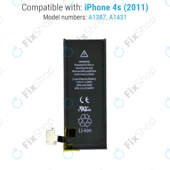 Батерия за iPhone 4S, 1430mAh