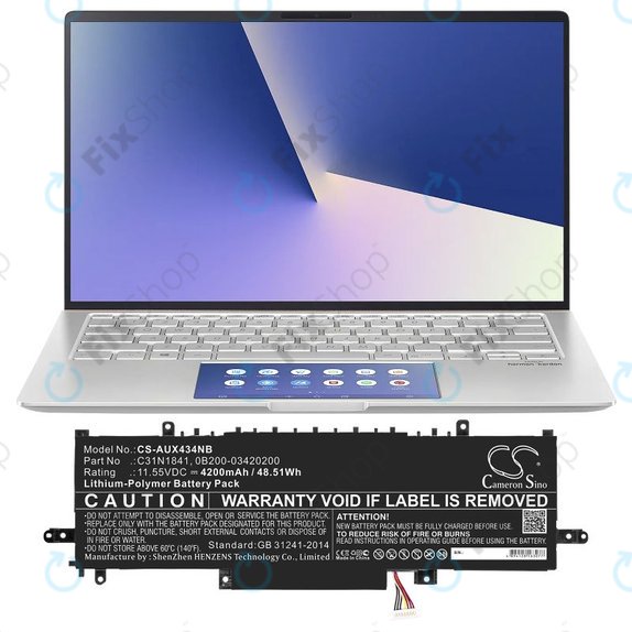 Батерия за Asus ZenBook 14, Flip 14, 4200mAh, Li-Pol, 11.55V, C31N1841, HQ