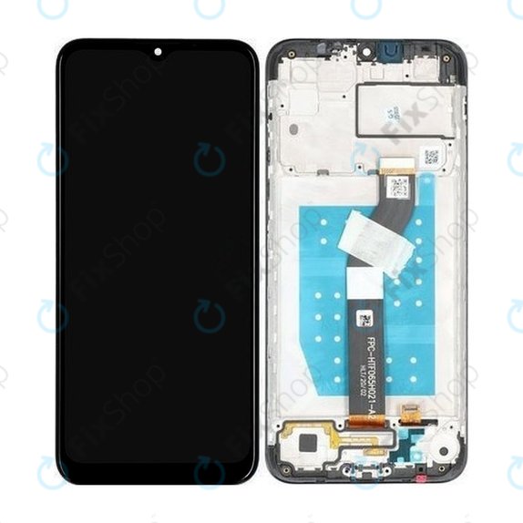 дисплей за Motorola Moto G8 Power Lite, Тъчскрийн и рамка, 5D68C16532, 55D68C18031, черен, Black, Genuine Service Pack