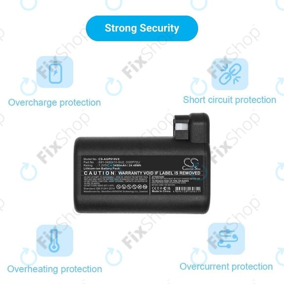 Батерия за AEG RX-series, Electrolux E, P-series, S91-0400410-SU2, OSBP72LI, OSBP72LI25, Li-Ion 7.2V 3400mAh, HQ