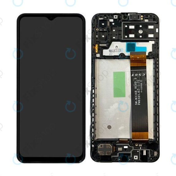 дисплей за Samsung A13 A135F, Тъчскрийн и рамка, TFT, GH82-28508A, GH82-28653A, черен, Black, Genuine Service Pack