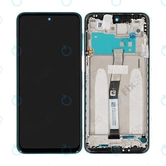 дисплей за Xiaomi Redmi Note 9 Pro, Тъчскрийн и рамка, 560004J6B200, Tropical Green, Genuine Service Pack