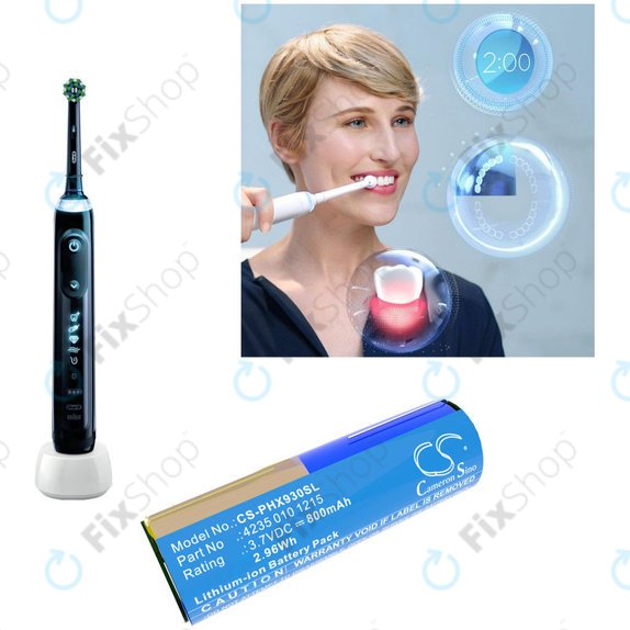 Батерия за Oral-B Genius X, Smart 6000, Philips Diamondclean, Easyclean, 800mAh, Li-Ion, 3.7V, 4235 010 13068, HQ