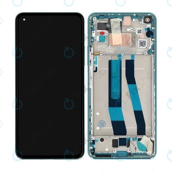 дисплей за Xiaomi Mi 11 Lite 5G, Тъчскрийн и рамка, 56000H00K900, 56000300K900, Mint Green, Genuine Service Pack