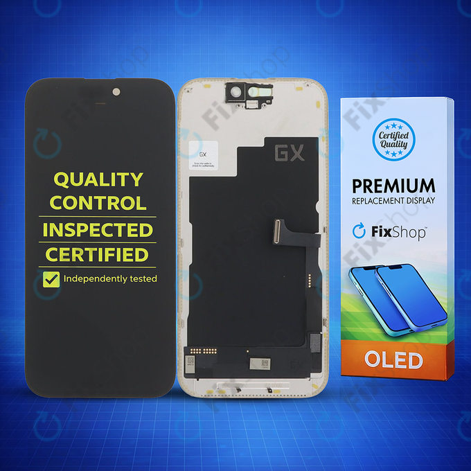 Дисплей Hard OLED за iPhone 15 Pro, Тъчскрийн с рамка, FixPremium