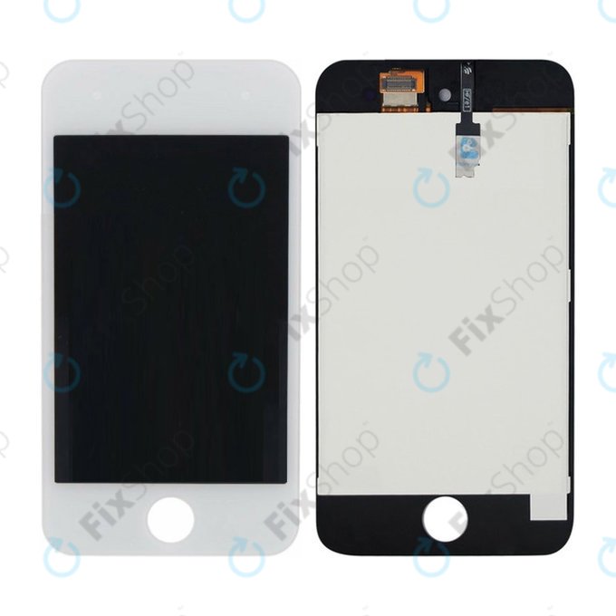 LCD дисплей за iPod Touch (4th Gen), White, Тъчскрийн с рамка