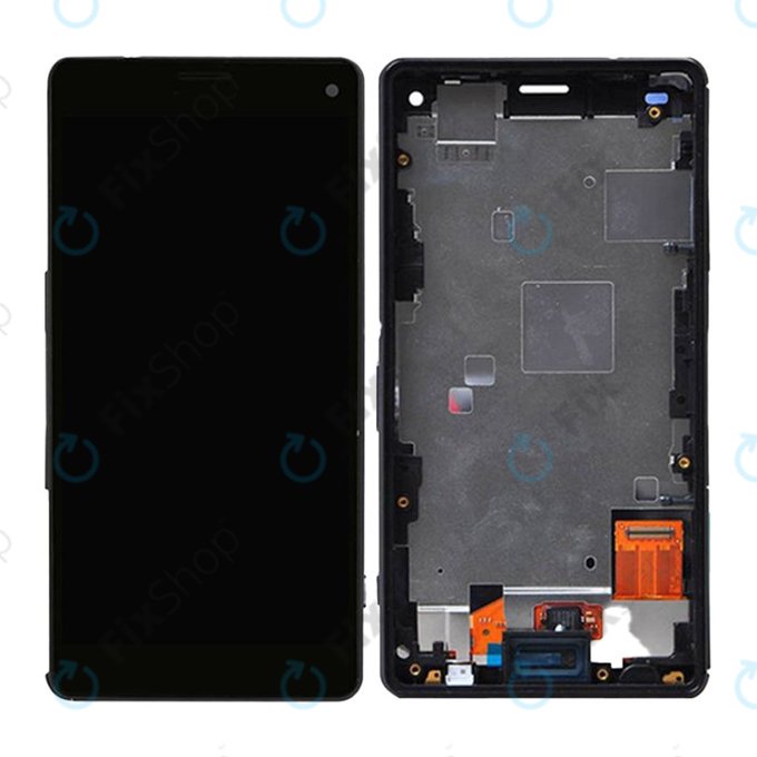 дисплей за Sony Xperia Z3 Compact D5803, Тъчскрийн и рамка, черен, Black, TFT