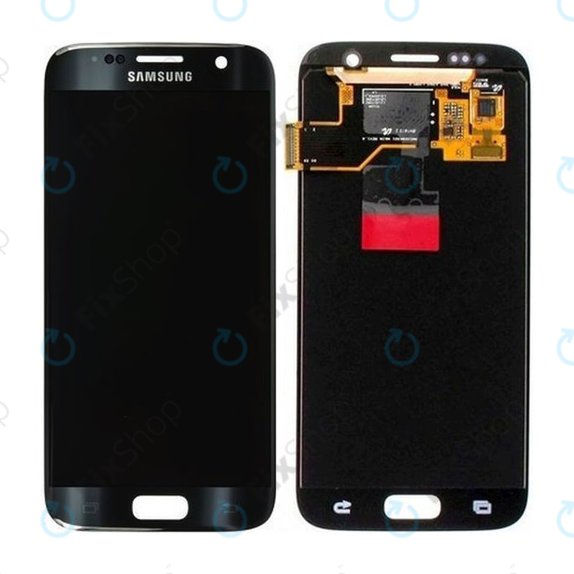 Дисплей за Samsung S7 G930F, Black, Тъчскрийн без рамка, GH97-18523A, GH97-18761A, GH97-18757A Genuine Service Pack
