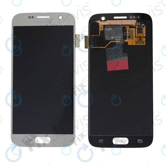 Дисплей за Samsung S7 G930F, Black, Тъчскрийн без рамка, GH97-18523A, GH97-18761A, GH97-18757A Genuine Service Pack