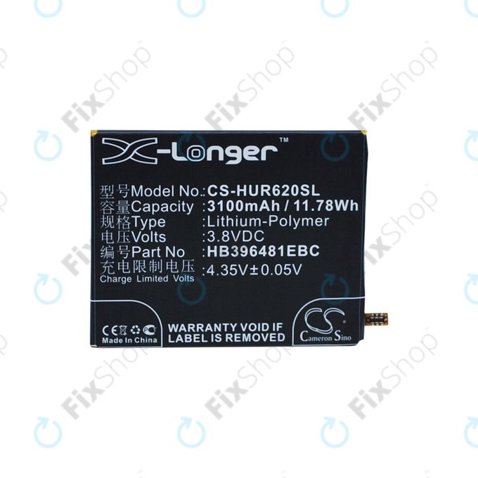 Батерия за Huawei Ascend Y6 2, Honor 5a, Huawei G7 Plus, 3100mAh, Li-Pol, 3.8V, HB396481EBC, HQ