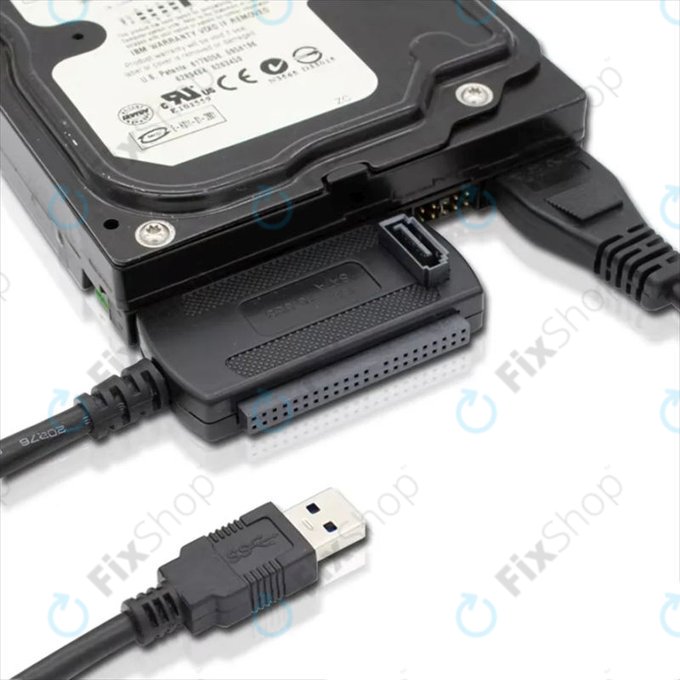 USB 2.0 към IDE / SATA адаптер за 2,5" и 3,5" HDD/SSD, с EU захранване
