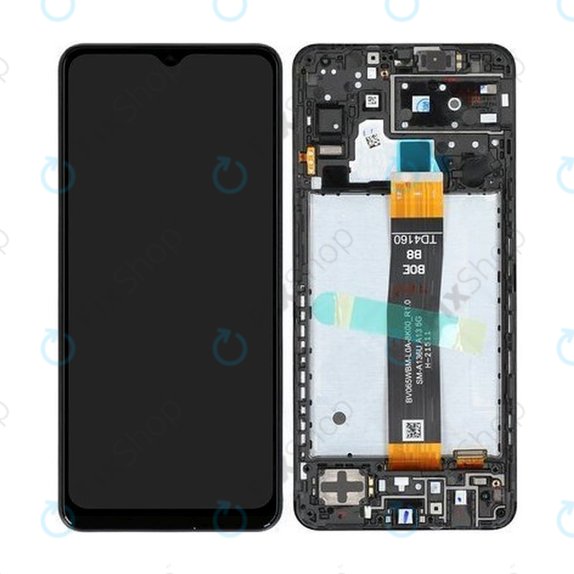 дисплей за Samsung A13 5G A136B, Тъчскрийн и рамка, TFT, GH82-29077A, GH82-29078A, черен, Black, Genuine Service Pack