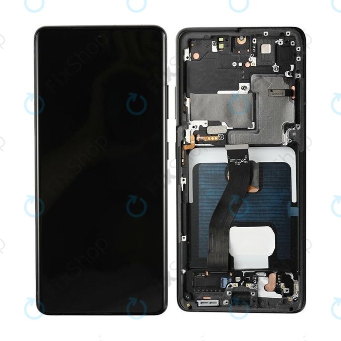 дисплей OLED за Samsung S21 Ultra G998B, Тъчскрийн и рамка, Phantom Black