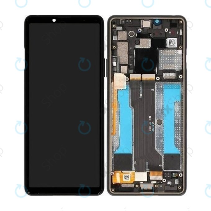 дисплей за Sony Xperia 10 III, Тъчскрийн и рамка, A5034092A, Black, Genuine Service Pack