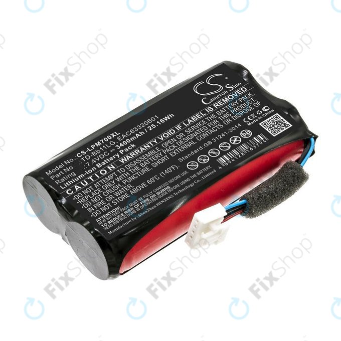 Батерия за LG Music Flow P7, Xboom Go PK7, 3400mAh, Li-Ion, 7.4V, TD-Bb11LG, HQ