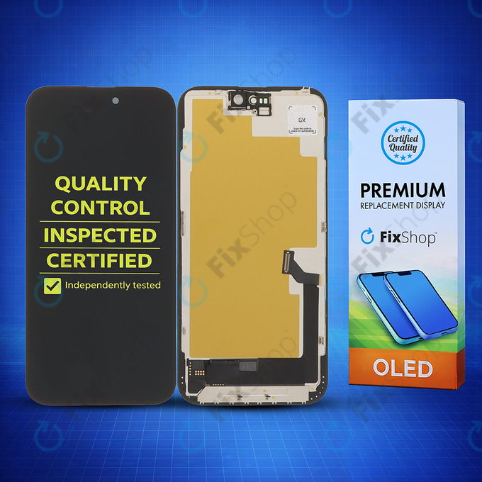 Дисплей Hard OLED за iPhone 15 Plus, Тъчскрийн с рамка, FixPremium