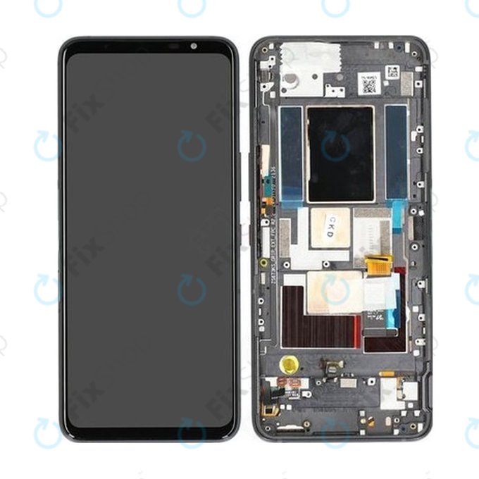 дисплей за Asus ROG Phone 5s, 5s Pro ZS676KS, Тъчскрийн и рамка, 90AI0091-R20020, черен, Black, Genuine Service Pack
