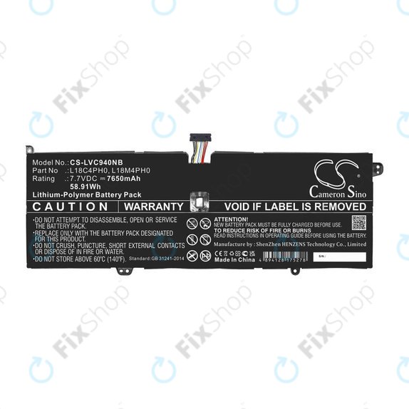 Батерия за Lenovo Yoga C940, 7650mAh, Li-Pol, 7.7V, L18C4PH0, HQ