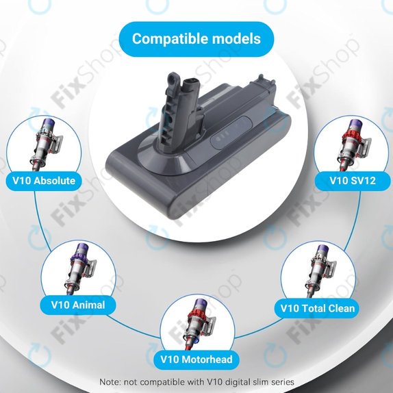 Батерия за Dyson V10, 969352-02, SV12, 206340, Li-Ion 25.2V 3000mAh, HQ
