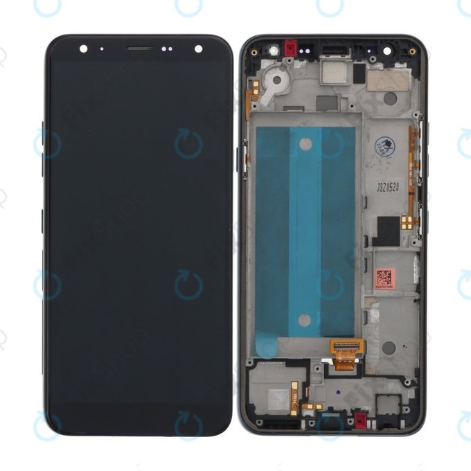 Дисплей за LG K40, Black, Тъчскрийн с рамка