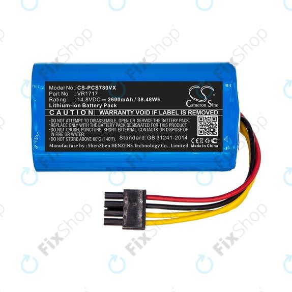 Батерия за Proscenic Cocoa Smart 780T, 790T, Summer P1s, P2s, VR1717, Li-Ion 14.8V 2600mAh, HQ