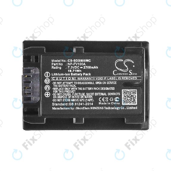 Батерия за Sony FDR-AX, HDR-CX, HDR-CX HDR-PJ, NEX-VG30, 2700mAh, Li-Ion, 7.3V, NP-FV100A, HQ