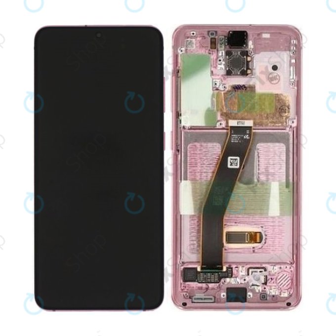 дисплей за Samsung S20 G980F, Тъчскрийн и рамка, GH82-22123C, GH82-22131C, GH82-31432C, GH82-31433C, Cloud Pink, Genuine Service Pack