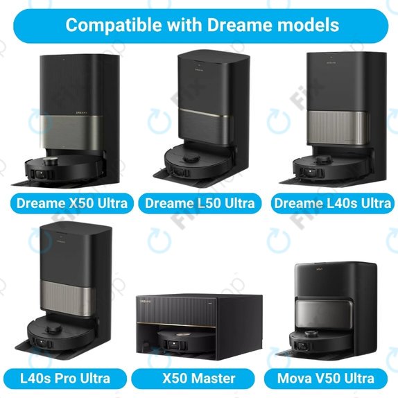 Комплект резервни части за Dreame X50 Ultra, L50 Ultra, L40s Ultra, L40s Pro Ultra, X50 Master, Mova V50 (1 чифт основни четки, 2x Филтър, 2x Странична четка, 4x Моп кърпа, 2x Торба за прах)