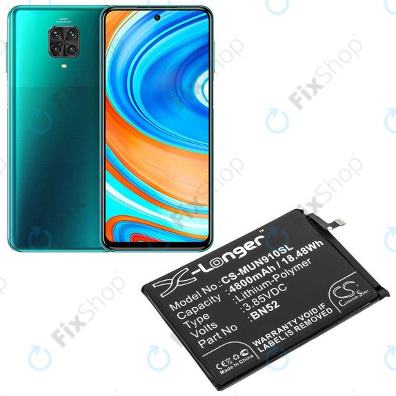 Батерия за Xiaomi Redmi Note 9 Pro, 4800mAh, Li-Pol, 3.85 V, BN52, HQ