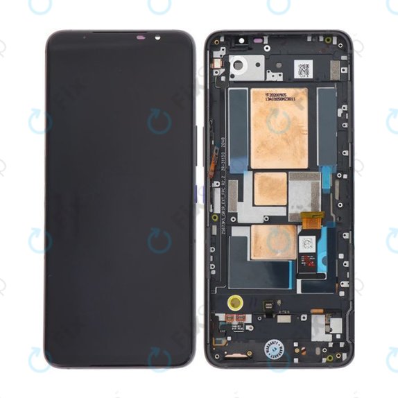 дисплей за Asus ROG Phone 5 ZS673KS, Тъчскрийн и рамка, 90AI0052-R20021, Storm White, Genuine Service Pack