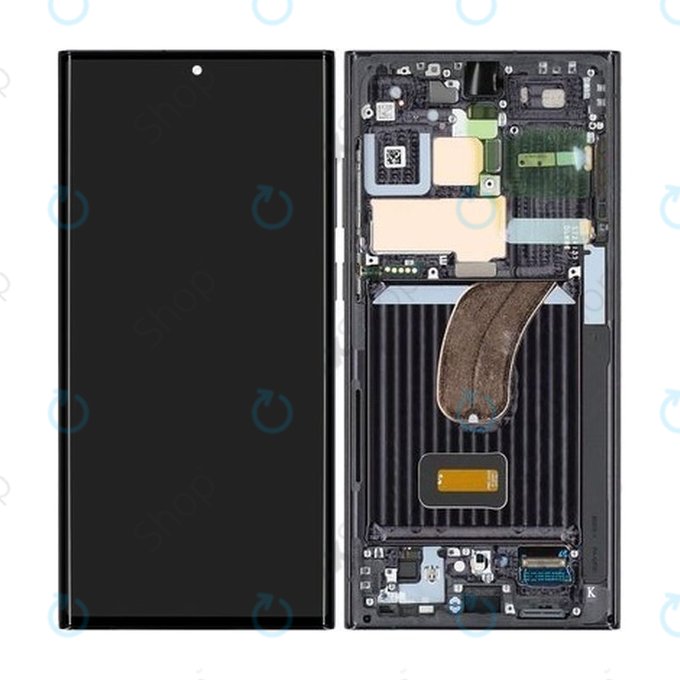дисплей за Samsung S23 Ultra S918B, Тъчскрийн и рамка, GH82-30466A, GH82-30465A, Phantom Black, Genuine Service Pack