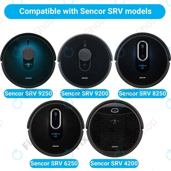 Комплект резервни части за Sencor SRV9250, 9200, 8250, 6250, 4200 (2x Основна четка, 4x Филтър, 4x Странична четка)