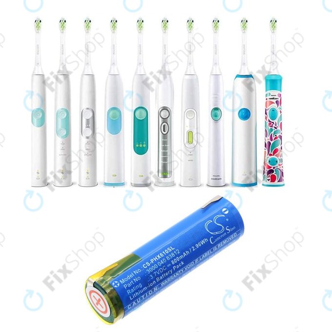 Батерия за Oral-B Genius X, Philips HX6100 Series, 800mAh, Li-Ion, 3.7V, 3000 040 83812, HQ