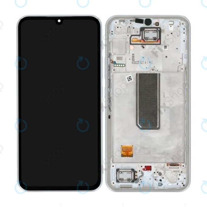дисплей за Samsung A34 5G A346B, Тъчскрийн и рамка, GH82-31200B, GH82-31201B, Сребро, Silver, Genuine Service Pack