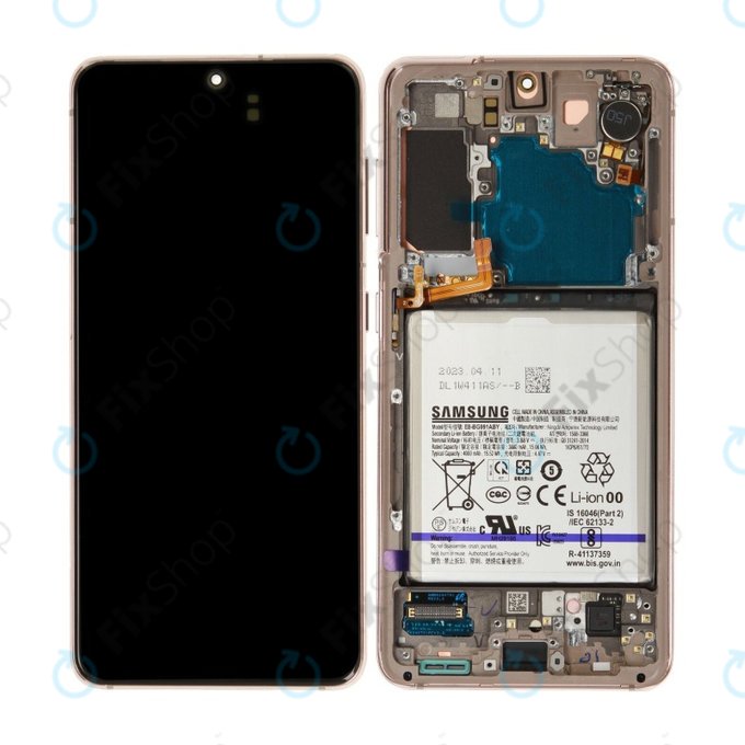 Дисплей за Samsung S21 G991B, Violet, Тъчскрийн с рамка and Батерия, GH82-27254B Genuine Service Pack