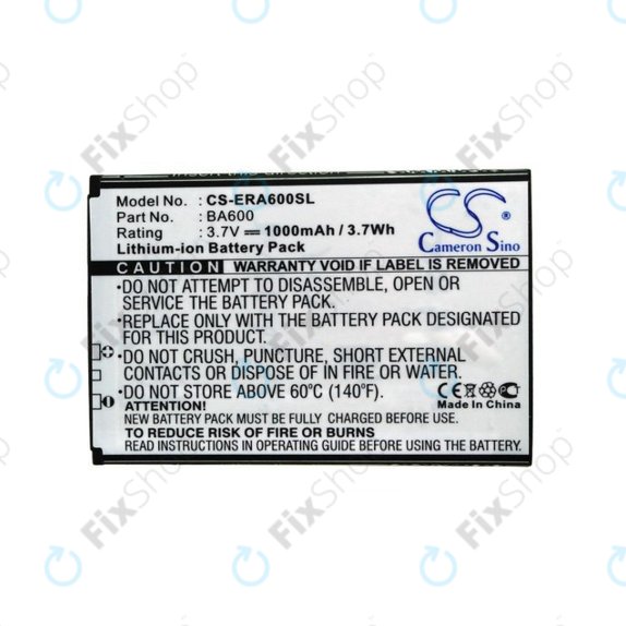 Батерия за Sony Ericsson Kumquat, ST25, ST25i, Xperia U, 1000mAh, Li-Ion, 3.7V, BA600, HQ