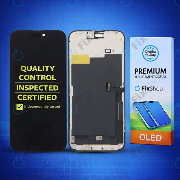 Дисплей Hard OLED за iPhone 15 Pro Max, Тъчскрийн с рамка, FixPremium
