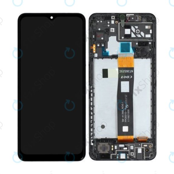 дисплей + тъчскрийн + рамка за Samsung A04S A047F, GH82-29805A, GH82-29806A, черен, Black, Genuine Service Pack
