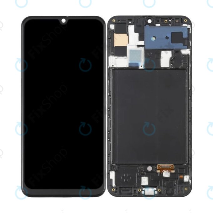 дисплей OLED за Samsung A50 A505F, Тъчскрийн и рамка, черен, Black