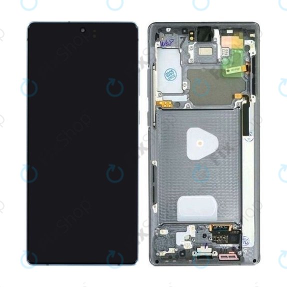 дисплей за Samsung Note 20 N980B, Тъчскрийн и рамка, GH82-23495A, GH82-23733A, Mystic Gray, Genuine Service Pack
