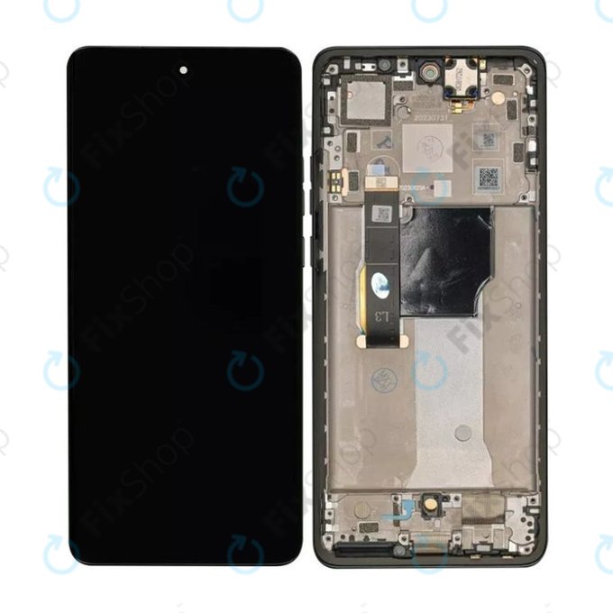 дисплей OLED за Motorola Edge 40 Neo XT2307, Тъчскрийн и рамка, черен, Black