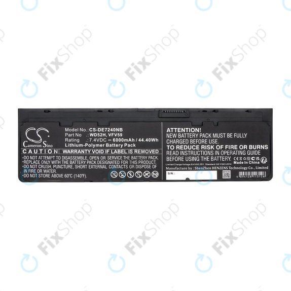 Батерия за Dell Latitude E7240, 7250, 12, 6000mAh, Li-Pol, 7.4V, VFV59, HQ