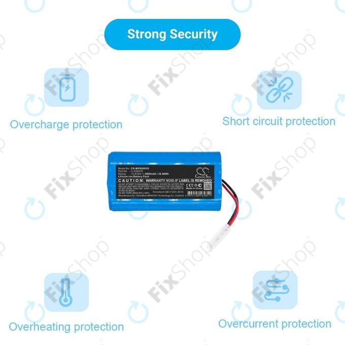 Батерия за Xiaomi Essential (Mijia G1), Flyco FC-series, myVacBot SN500, Panasonic MC-series, Phicomm X3, Puppy R-series, Li-026418, Li-Ion 14.8V 2600mAh, HQ