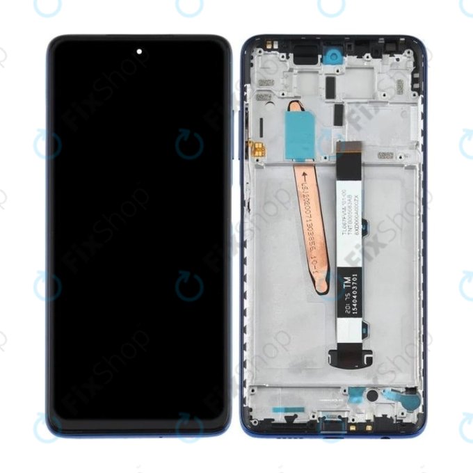 дисплей за Xiaomi Poco X3 NFC, Тъчскрийн и рамка, Cobalt Blue, TFT