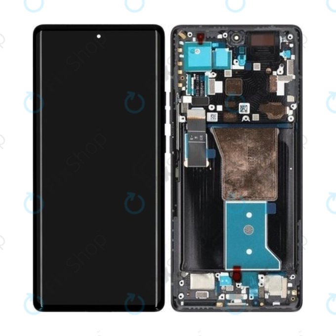 дисплей за Motorola Edge 40 Pro, Тъчскрийн и рамка, 5D68C21986, Interstellar Black, Genuine Service Pack