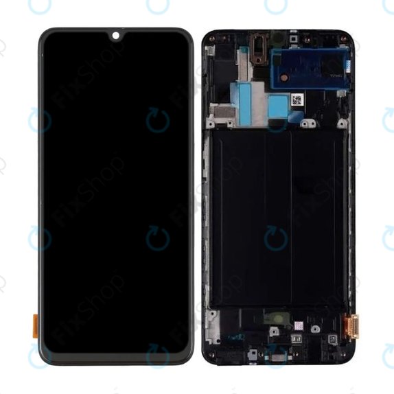 дисплей OLED за Samsung A70 A705F, Тъчскрийн и рамка, черен, Black