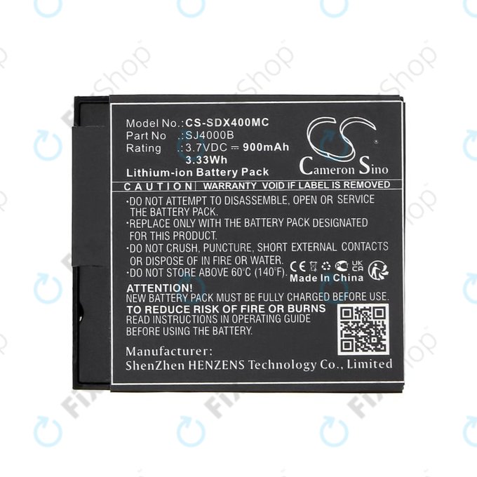 Батерия за SJCAM SJ4000, SJ5000, 900mAh, Li-Ion, 3.7V, SJ4000B, HQ