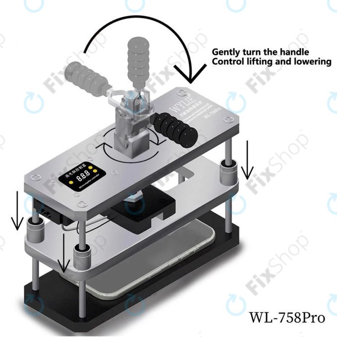 Нагряваща преса за ремонт на дисплеи и задни капаци Wylie WL-758 Pro, 220V, EU