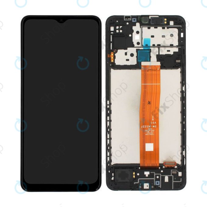 дисплей за Samsung M12 M127F, Тъчскрийн и рамка, GH82-25042A, GH82-25043A, черен, Black, Genuine Service Pack