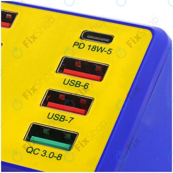 USB зарядна станция с USB-C, USB 3.0 и безжично зарядно устройство, Mechanic iCharge 8 Pro
